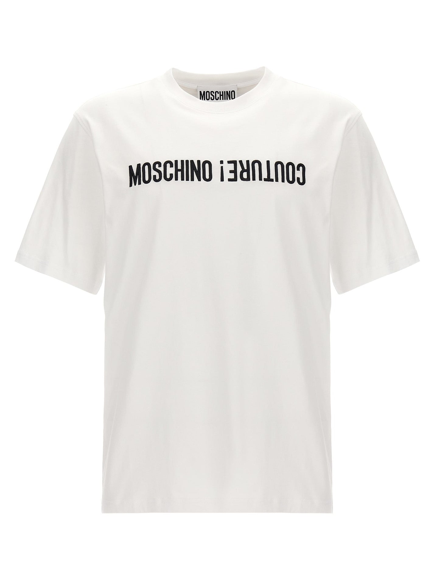 MOSCHINO - MOSCHINO - Logo embroidery t-shirt - Men’s Tops