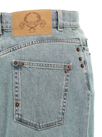 MOSCHINO - MOSCHINO - Rivets denim skirt - Women’s Bottoms