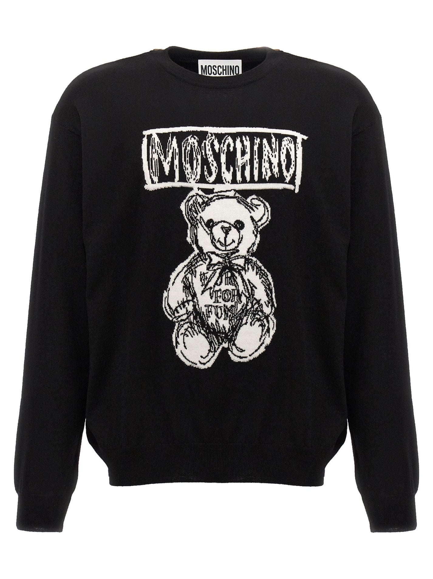 MOSCHINO - MOSCHINO - Logo intarsia sweater - Men’s Knitwear