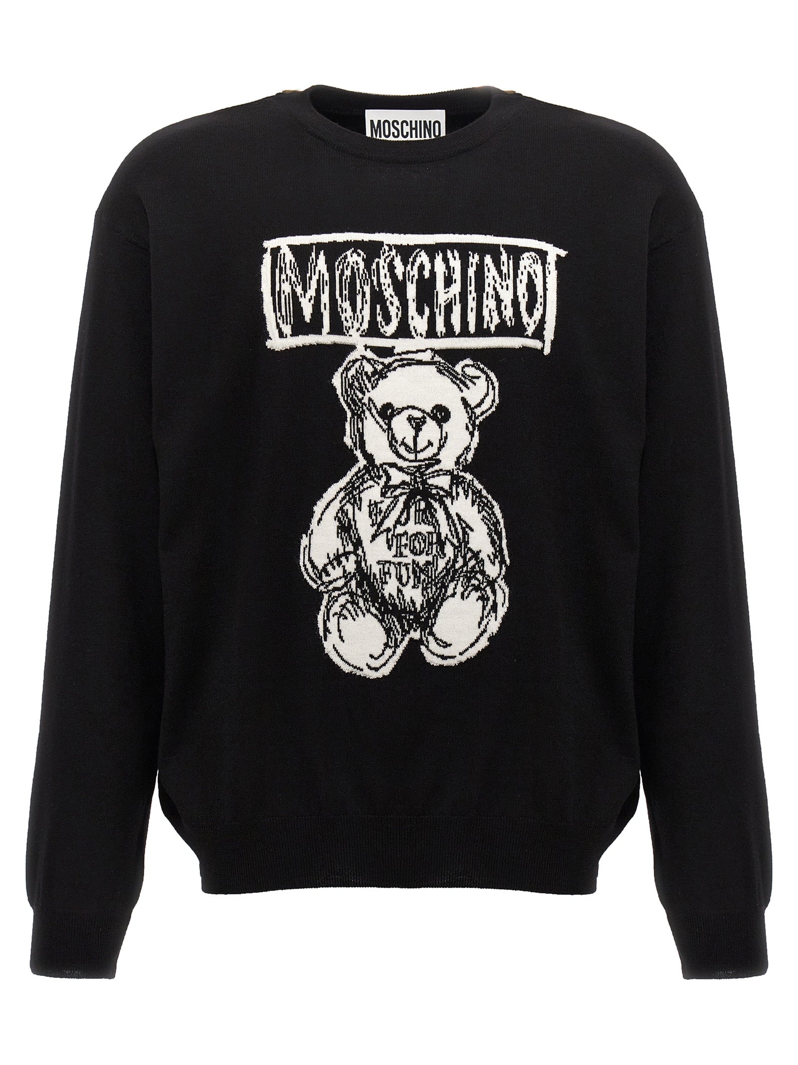 MOSCHINO - MOSCHINO - Logo intarsia sweater - Men’s Knitwear