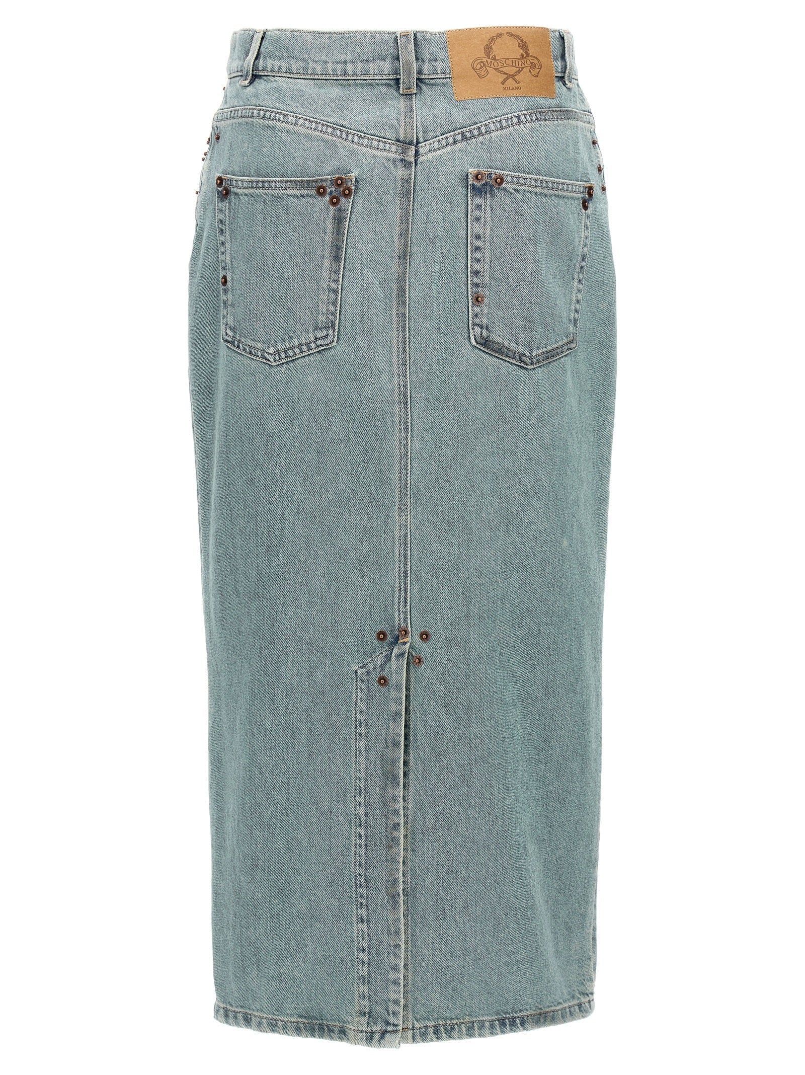 MOSCHINO - MOSCHINO - Rivets denim skirt - Women’s Bottoms