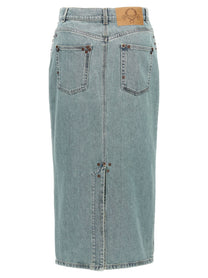 MOSCHINO - MOSCHINO - Rivets denim skirt - Women’s Bottoms