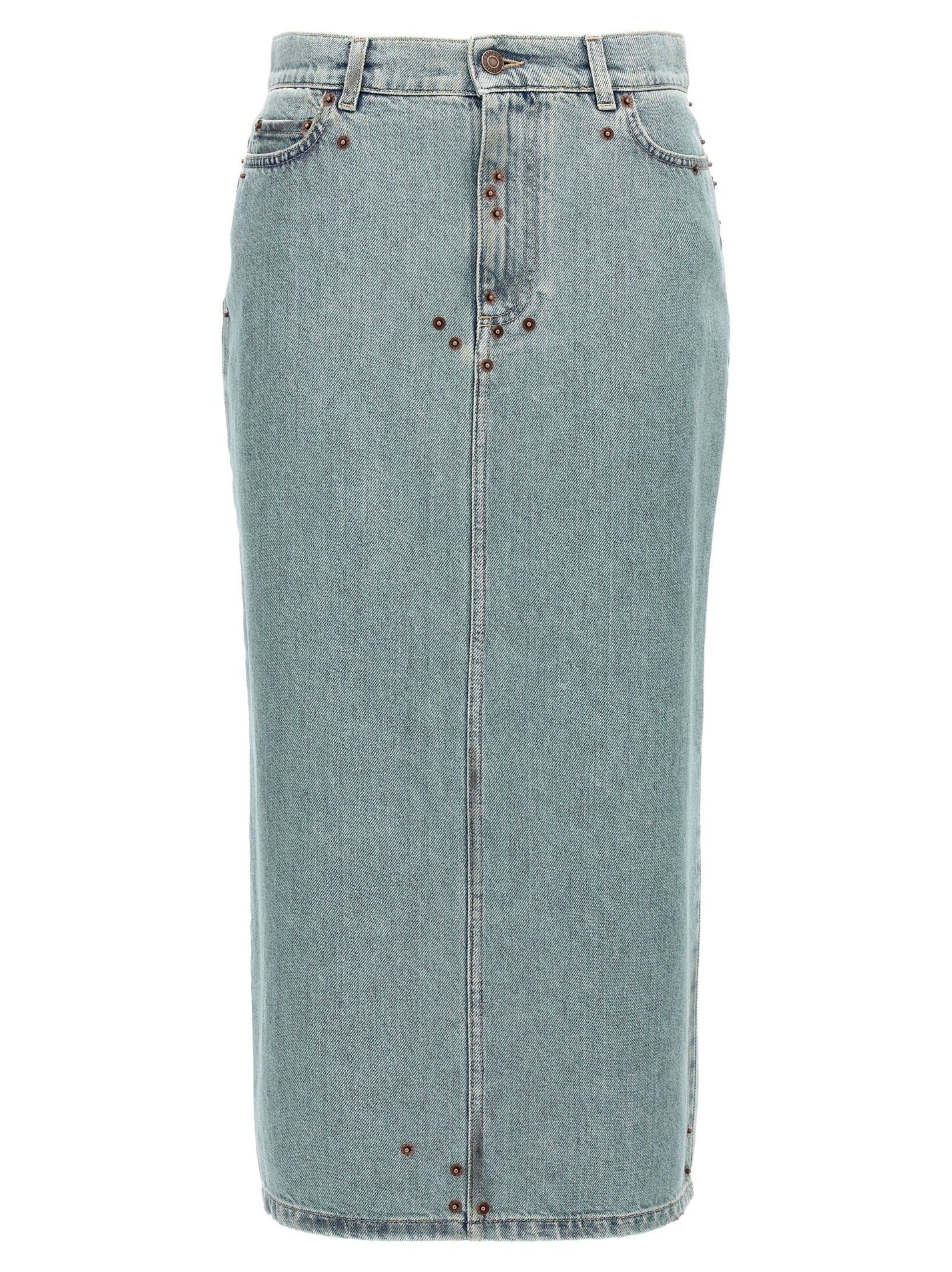 MOSCHINO - MOSCHINO - Rivets denim skirt - Women’s Bottoms