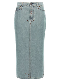 MOSCHINO - MOSCHINO - Rivets denim skirt - Women’s Bottoms