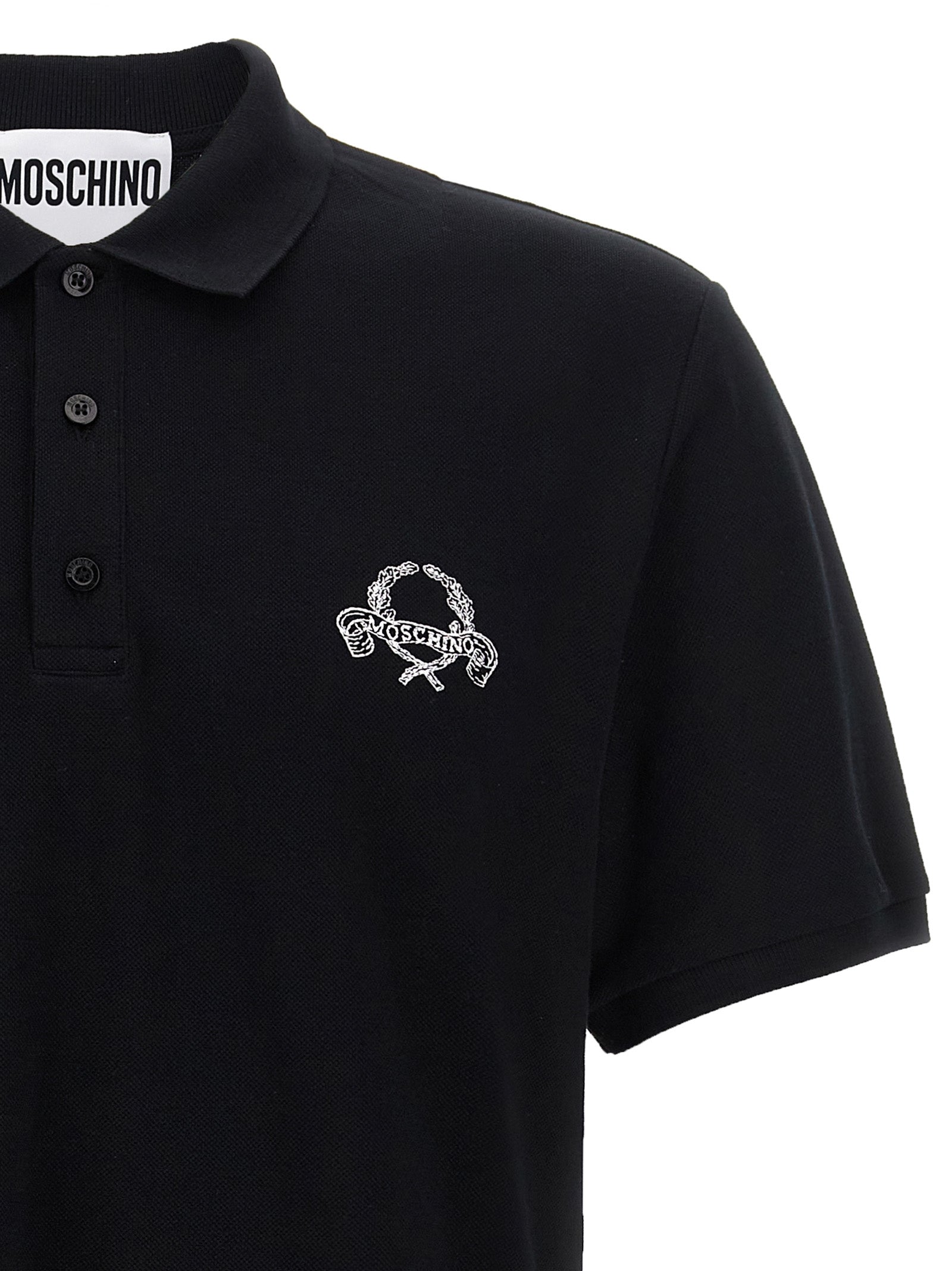 MOSCHINO - MOSCHINO - Logo embroidery polo shirt - Men’s Top