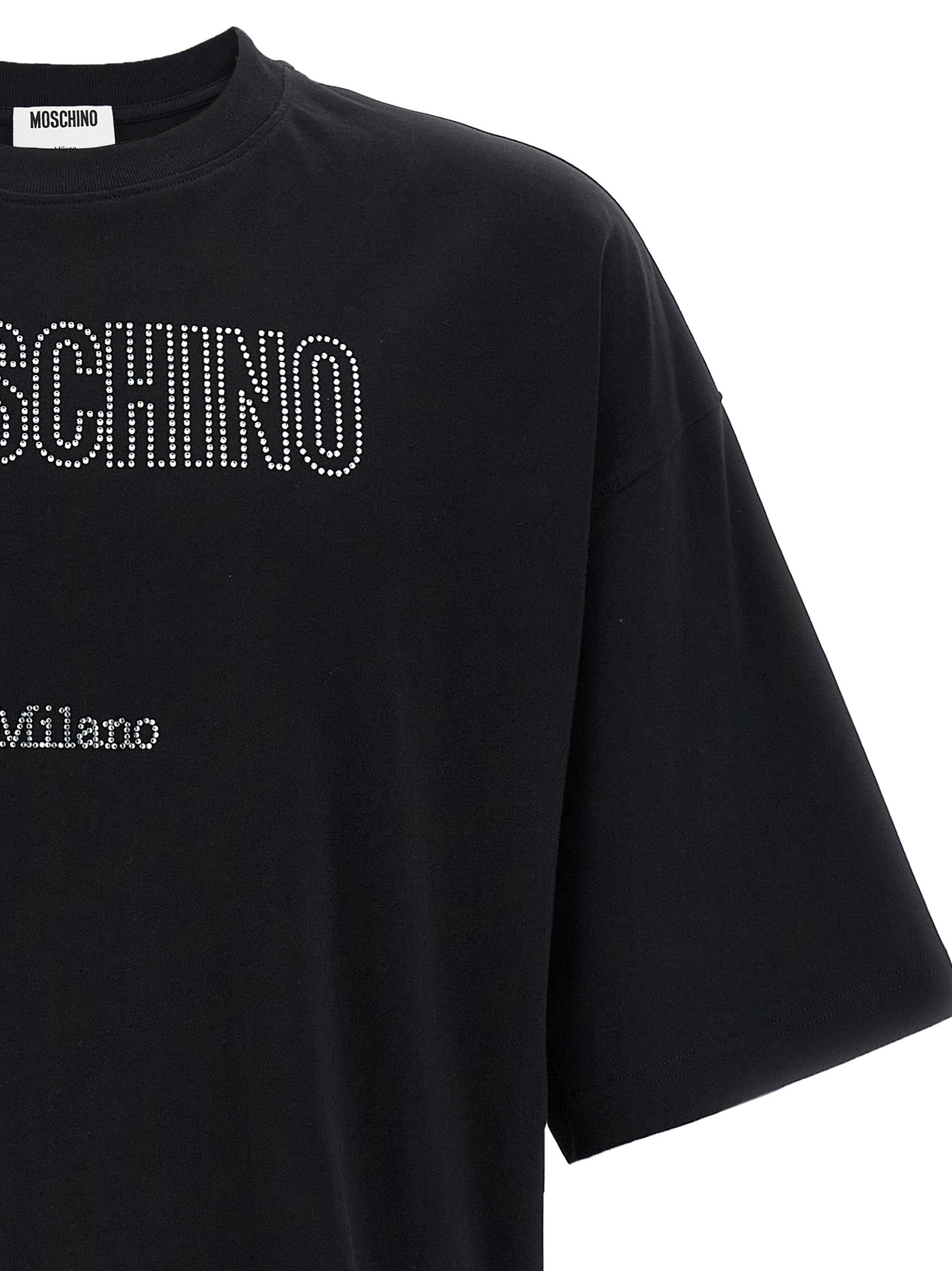 MOSCHINO - MOSCHINO - Rhinestone logo T-shirt - Men’s Top