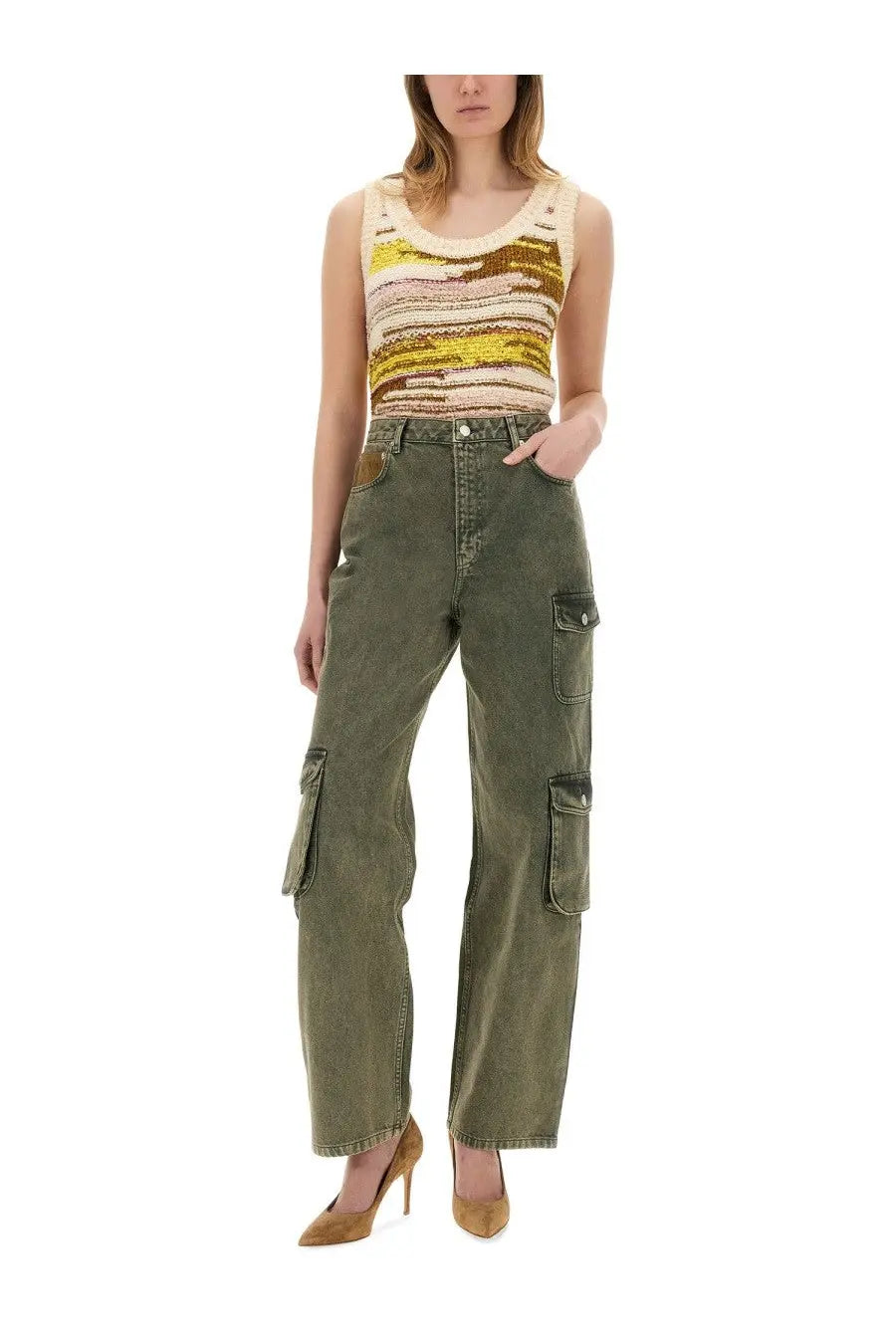 Moschino Jeans Women's Cargo Jeans Green, view 2
