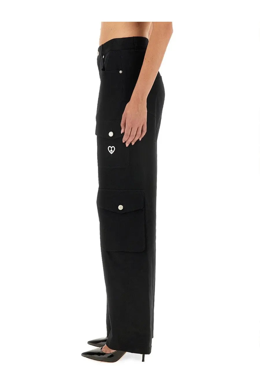 Moschino Jeans Women's Cargo Pants Black, view 4