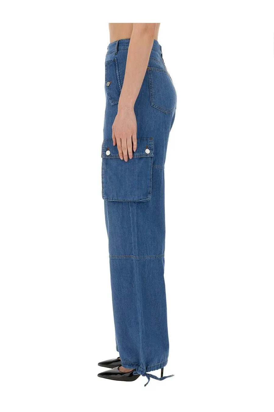Moschino Jeans Women's Cargo Pants Blue, view 4