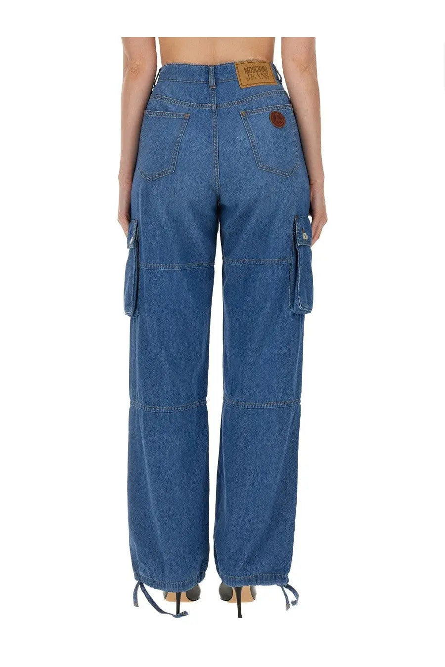 Moschino Jeans Women's Cargo Pants Blue, view 3