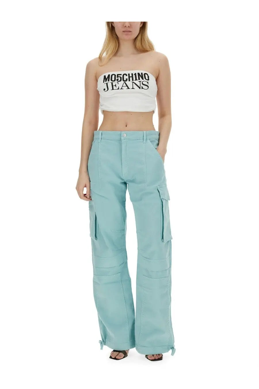 Moschino Jeans Women's Cargo Pants Blue, view 2