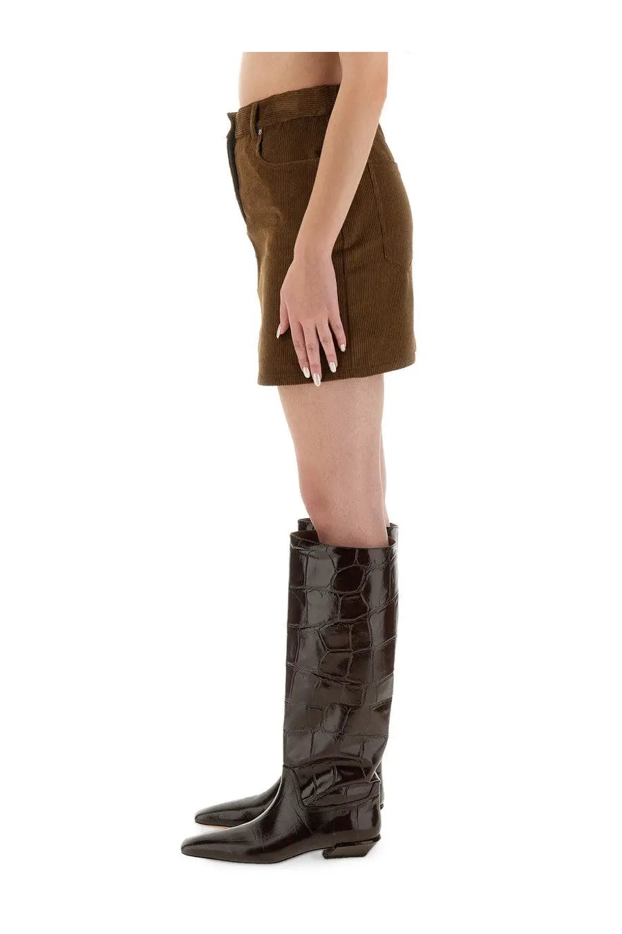 Moschino Jeans Women's Corduroy Skirt Brown, view 4