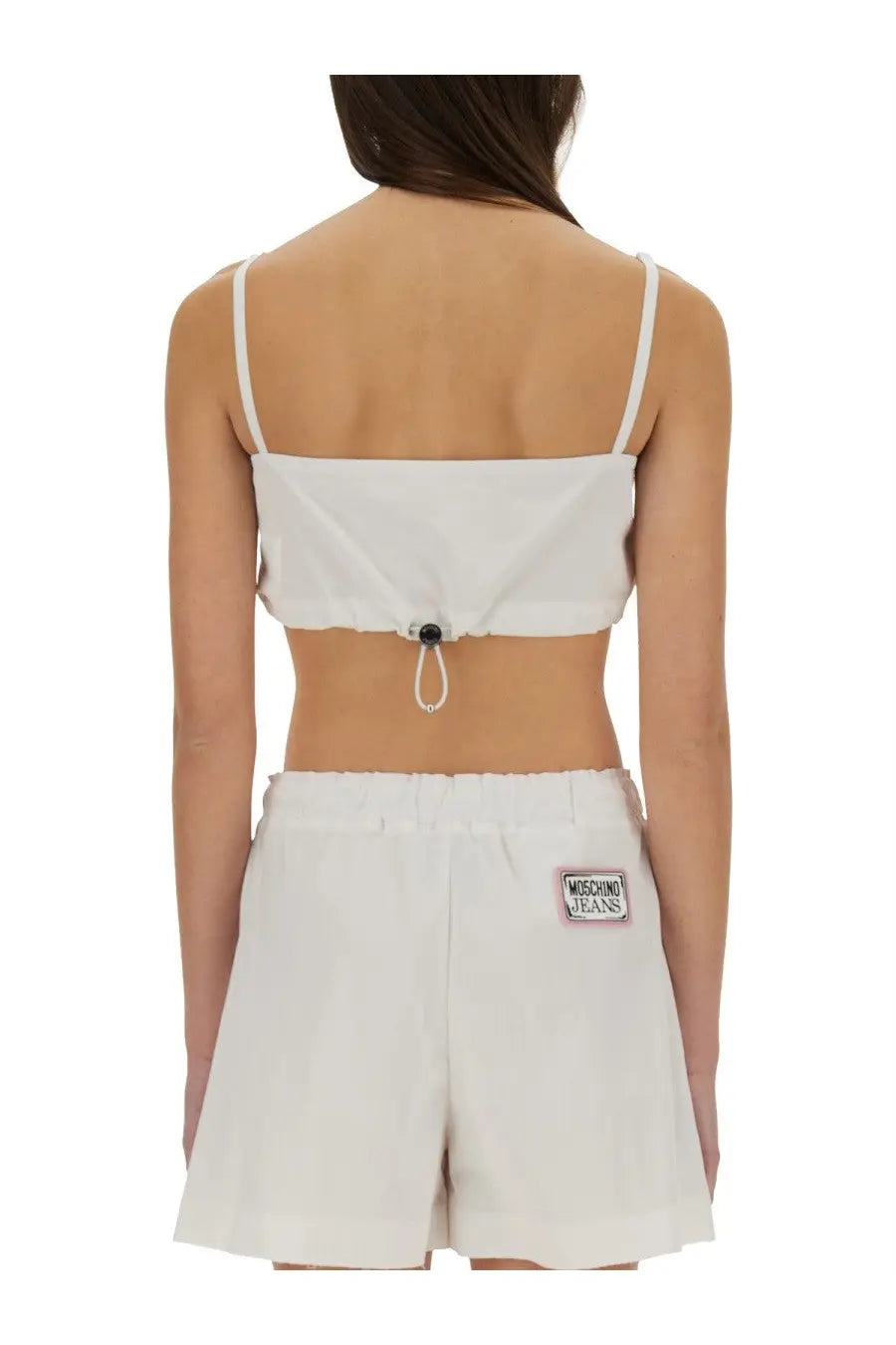 Moschino Jeans Women's Cotton Bandeau Top White, view 3