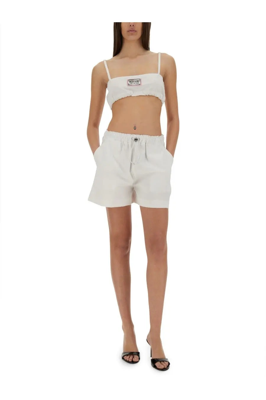 Moschino Jeans Women's Cotton Shorts White, view 2