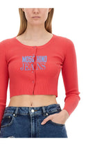 Moschino Jeans Women's Cropped Cardigan White, view 4
