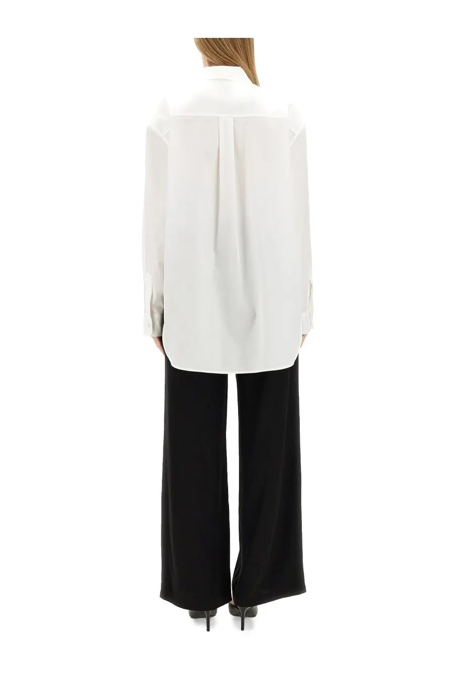 Moschino Jeans Women's Heart Patch Shirt White, view 3