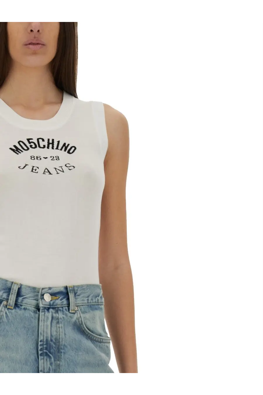 Moschino Jeans Women's Knit Top White, view 4
