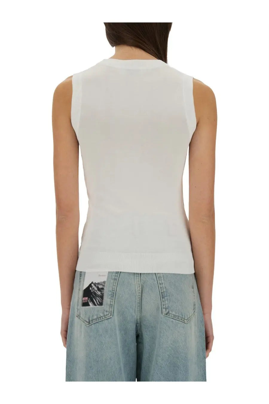 Moschino Jeans Women's Knit Top White, view 3