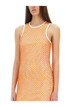 Moschino Jeans Women's Mesh and Sequin Dress Orange, view 2