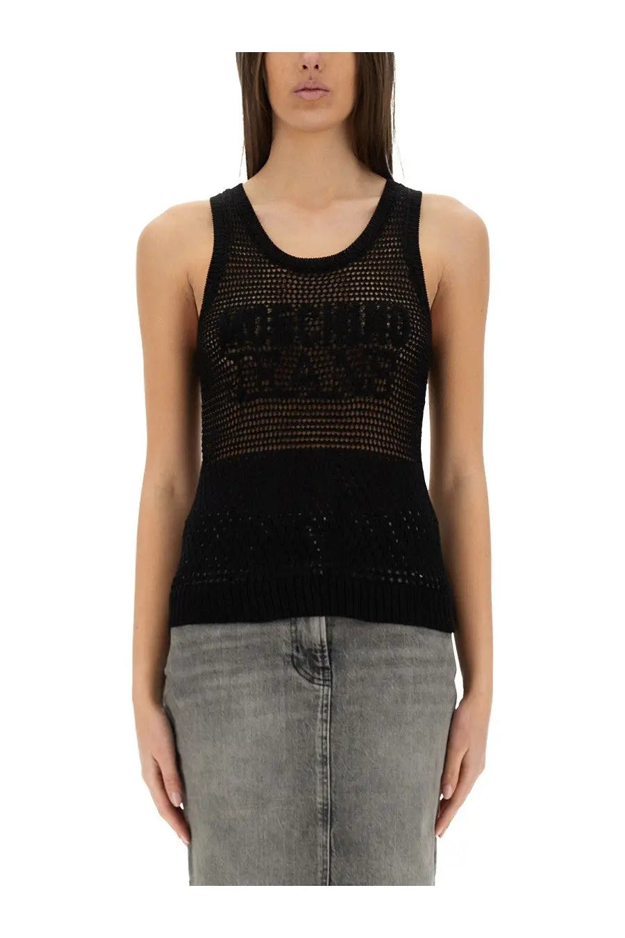 Moschino Jeans Women's Mesh Top Black