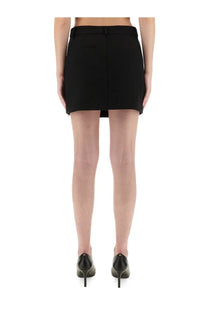 Moschino Jeans women’s black tailored mini skirt with structured waistband and straight-cut hem
