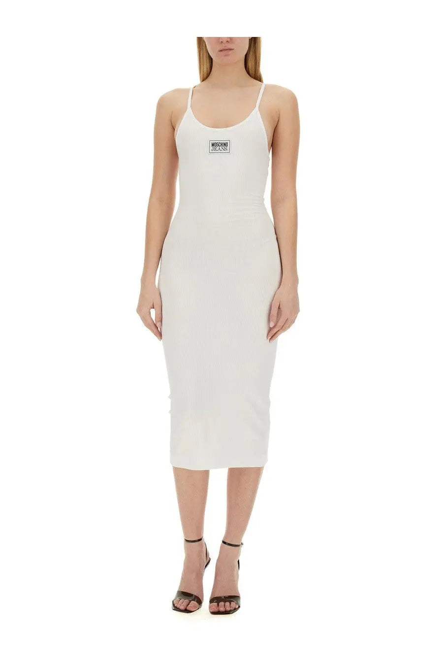 Moschino Jeans Women's Ribbed Dress White, view 2