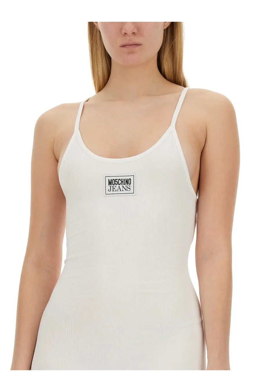 Moschino Jeans Women's Ribbed Dress White, view 4