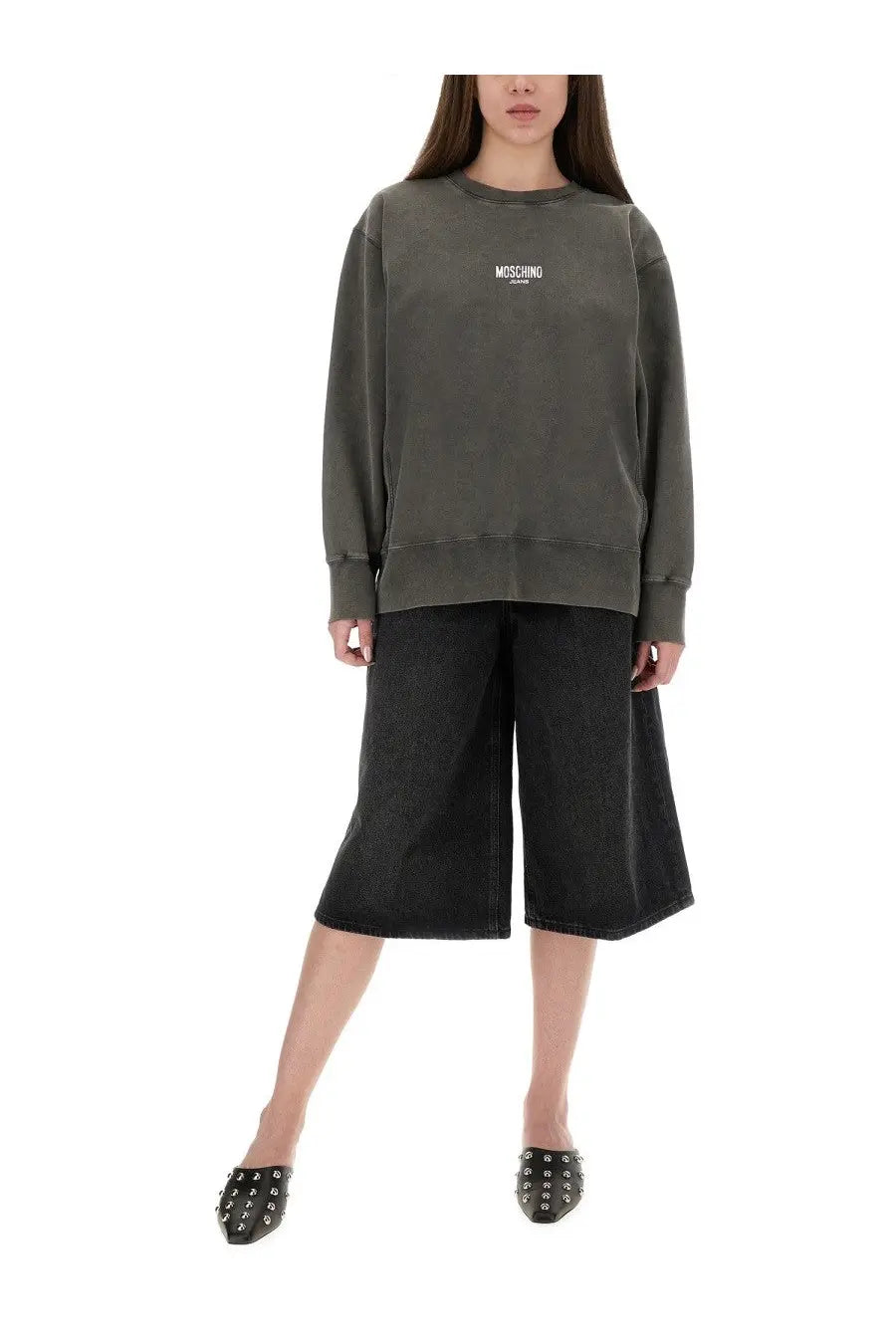 Moschino Jeans Women's Sweatshirt Grey, view 2