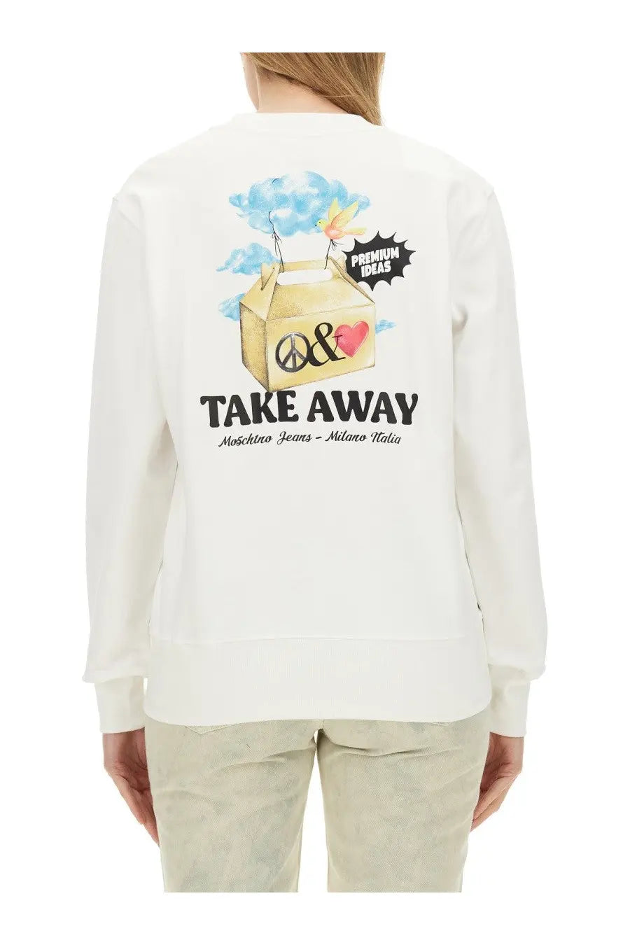 Moschino Jeans Women's Sweatshirt White, view 3
