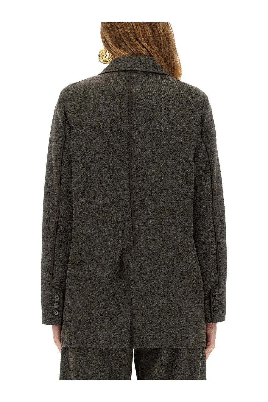 Moschino Jeans Women's Wool Blend Jacket Brown, view 3