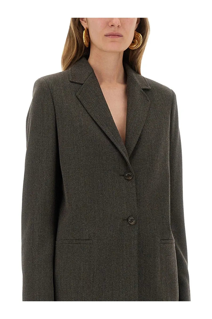 Moschino Jeans Women's Wool Blend Jacket Brown, view 4