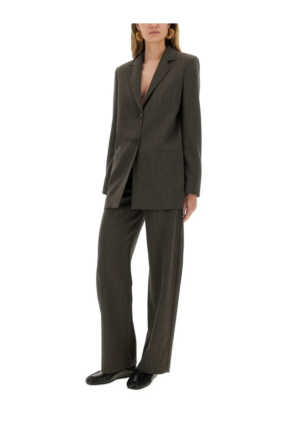 Moschino Jeans Women's Wool Blend Jacket Brown, view 2