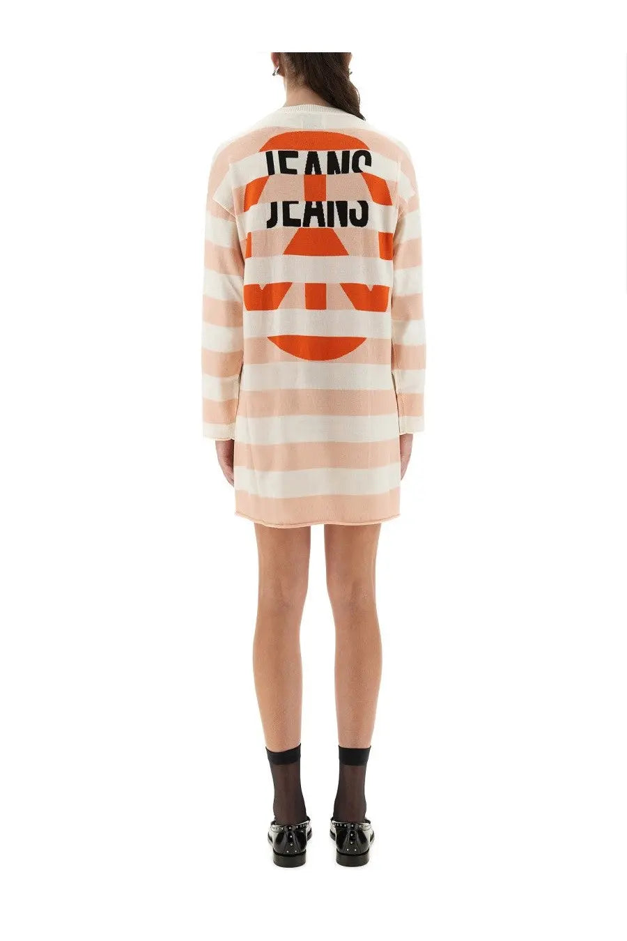 Moschino Jeans Women's Wool Mini Dress Blue, view 3