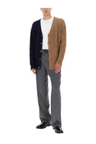 Moschino Men's Bicolor Caridigan Brown, view 2