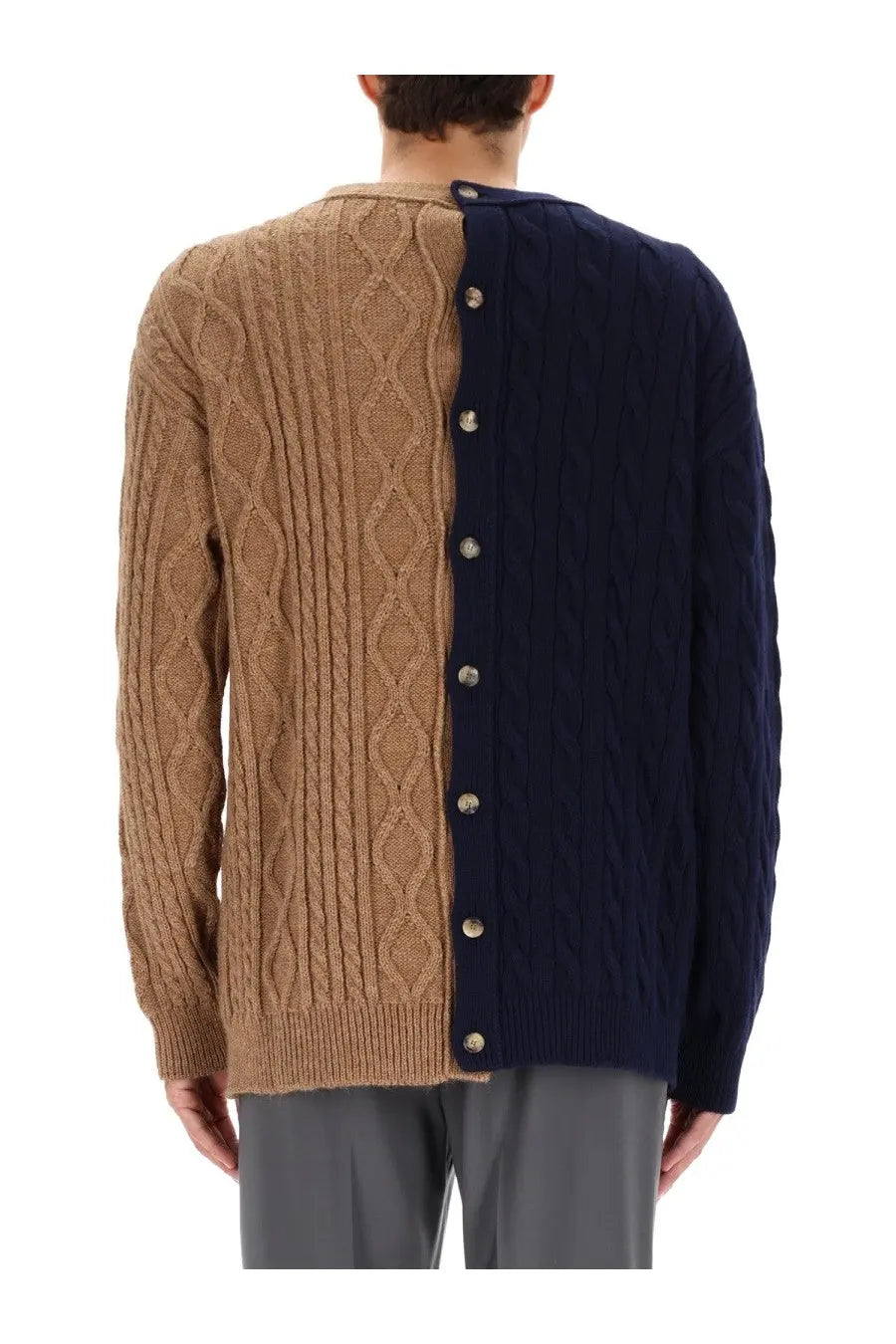 Moschino Men's Bicolor Caridigan Brown, view 3