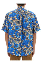 Moschino Men's Blue Flowers Allover Print Shirt Multicolor, view 3