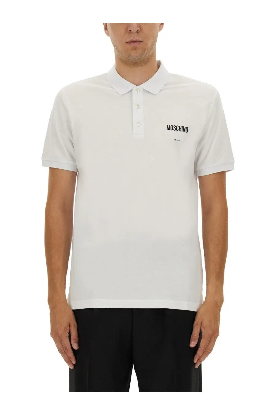 Moschino Men's Cotton Pique Polo White