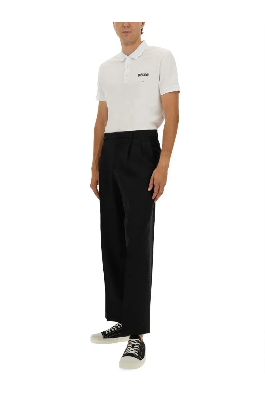 Moschino Men's Cotton Pique Polo White, view 2