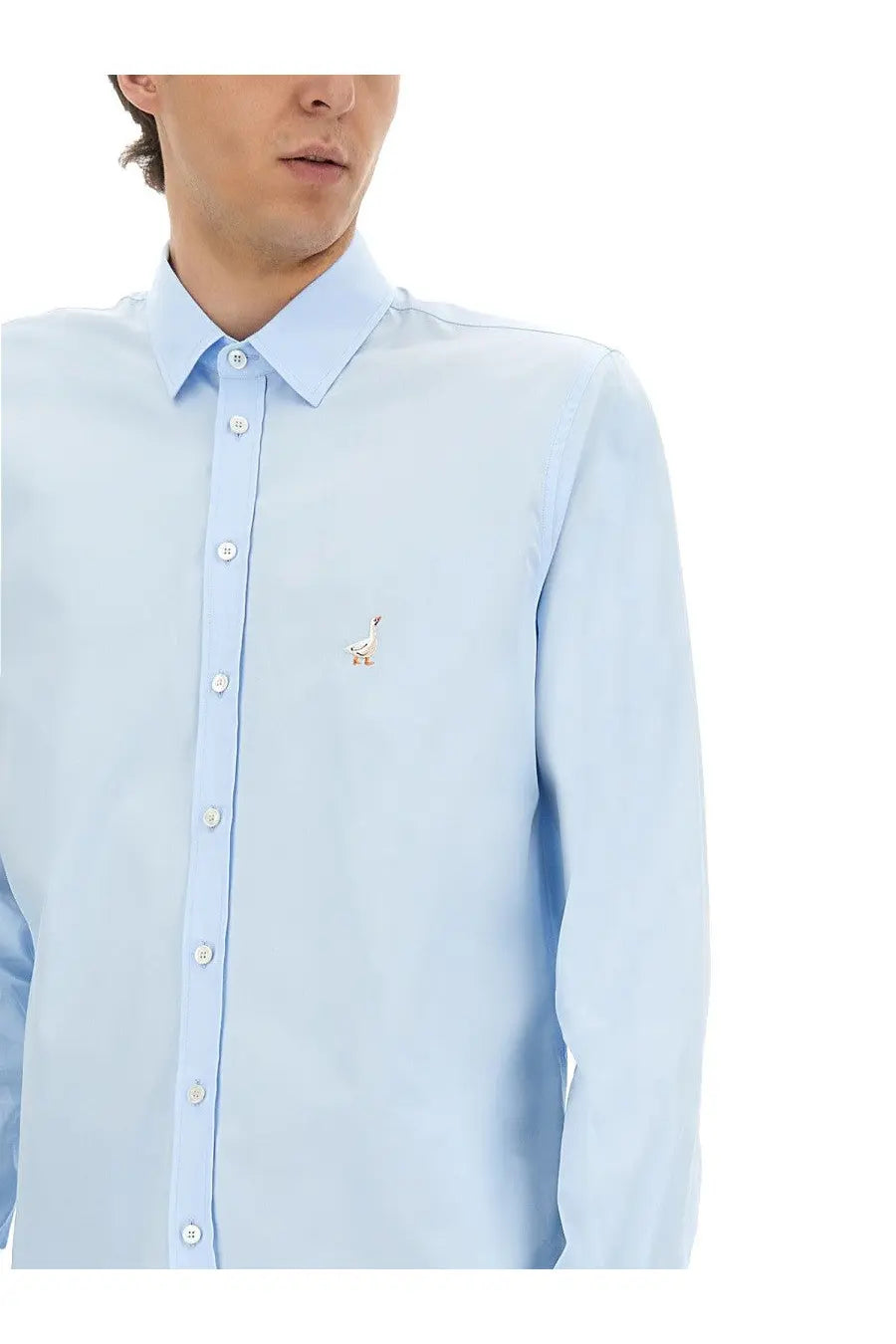 Moschino Men's Cotton Poplin Shirt Blue, view 4