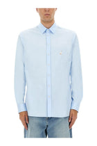 Moschino Men's Cotton Poplin Shirt Blue