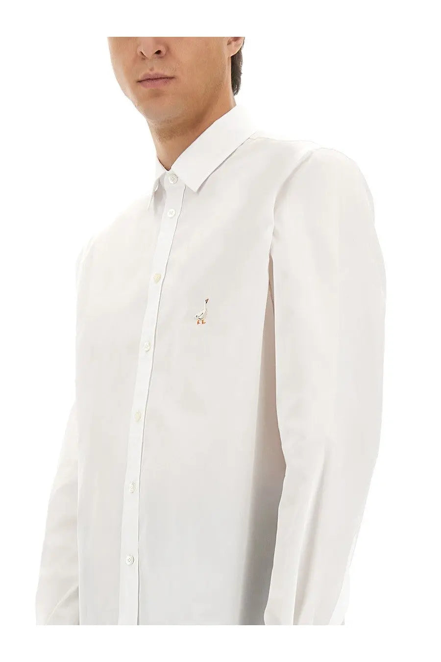 Moschino Men's Cotton Poplin Shirt White, view 4