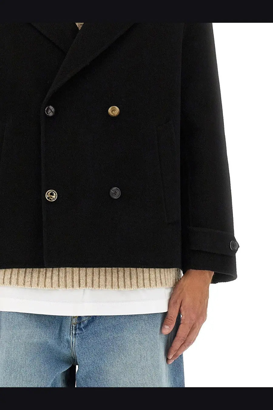 Moschino Men's Double Breasted Jacket Black, view 4