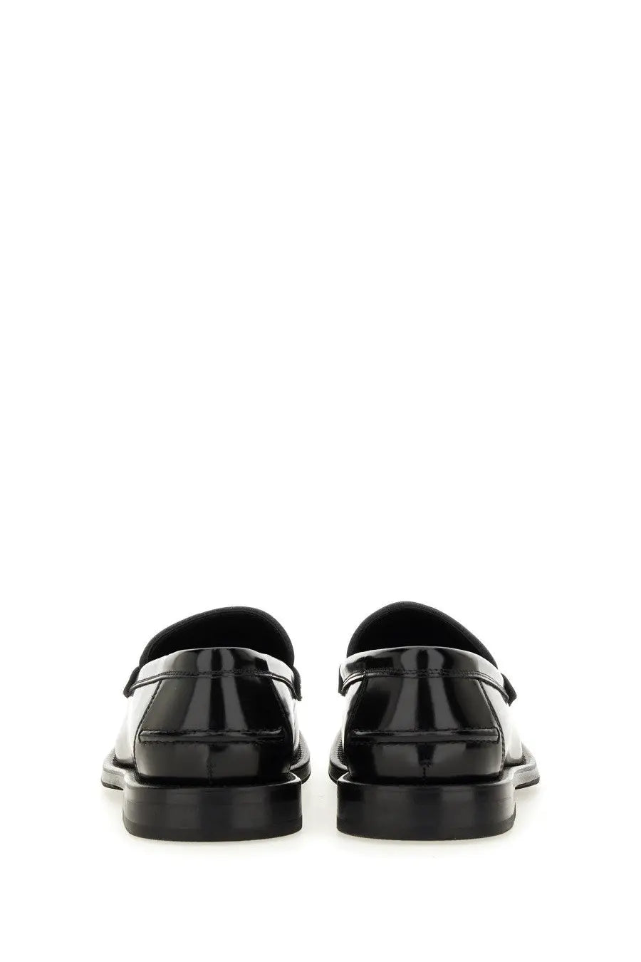 Moschino men’s moccasin berlin black black patent leather loafers with sleek glossy finish and classic slip-on design