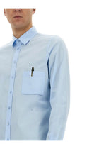 Moschino Men's Office Inspiration Shirt Blue, view 4