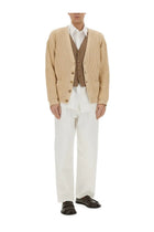 Moschino Men's Organic Cotton Blend Cardigan Beige, view 2