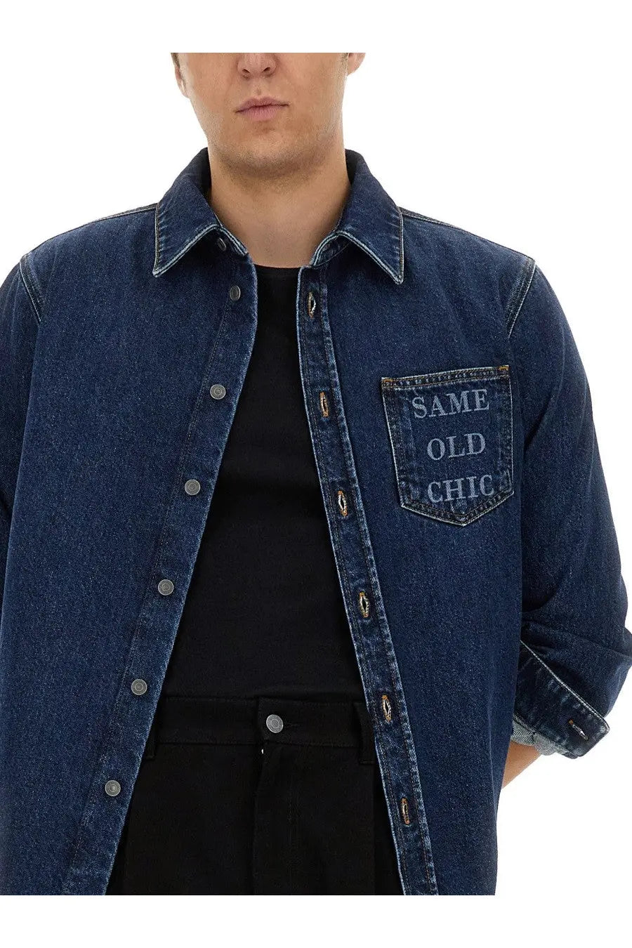 Moschino Men's Same Old Chic Shirt Blue, view 4