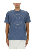 Moschino Men's Smiley® Heavy Cotton Shirt Blue