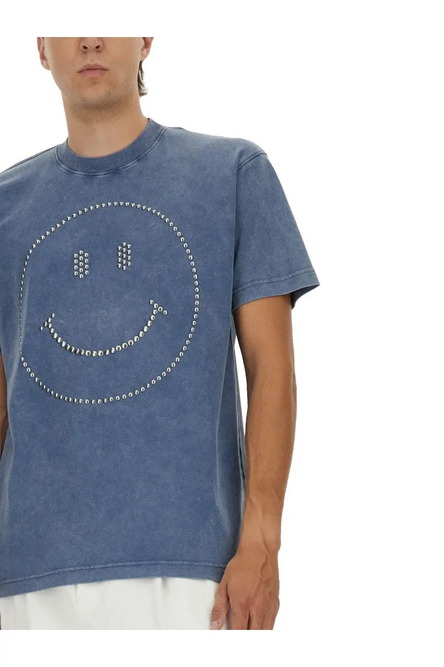 Moschino Men's Smiley® Heavy Cotton Shirt Blue, view 4