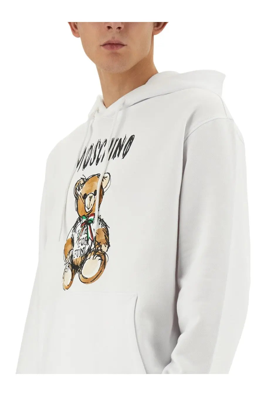 Moschino Men's Teddy Print Sweatshirt White, view 4