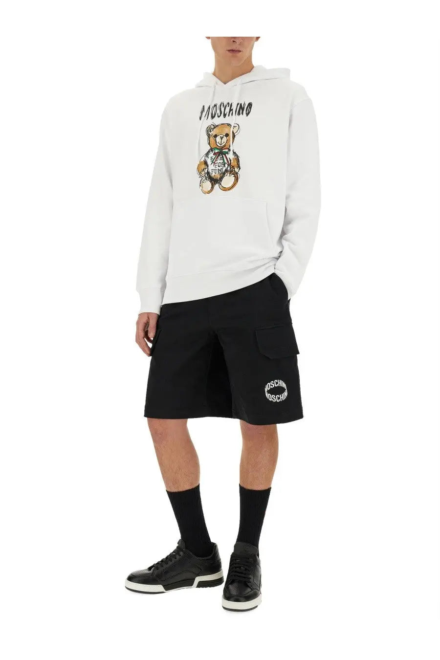 Moschino Men's Teddy Print Sweatshirt White, view 2
